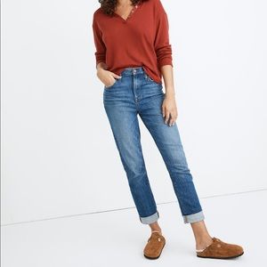 Madewell High Rise Slim Boy Jean in Moorland Wash